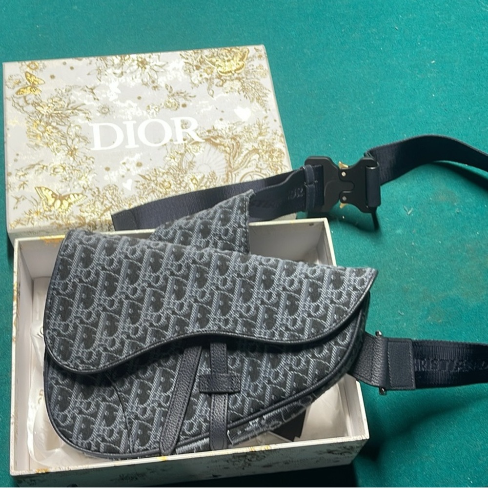 Dior Black Belt Bag with Iconic Saddle Design